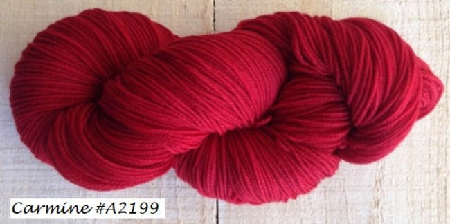 Alegria Yarn from Manos del Uruguay. Color Carmine #A2199