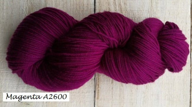 Alegria Yarn from Manos del Uruguay. Color Magenta #A2600