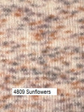 Berroco Artesia Yarn. A knitted sample of color #4809 Sunflowers.
