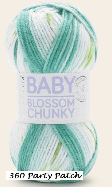 Baby Blossom Chunky Yarn from Hayfield Yarns. Color #360 Party Patch