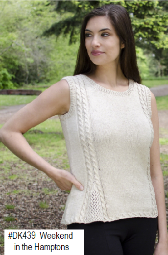Cascade Yarn knit pattern #DK439 Weekend in the Hampton for Hampton Yarn