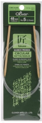 Clover Bamboo fixed circular knitting needles 48"