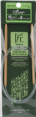 Clover Bamboo fixed circular knitting needles 48"