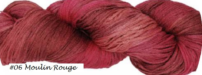 Damask Yarn from Junipe Moon Farm. Color #6 Moulin Rouge