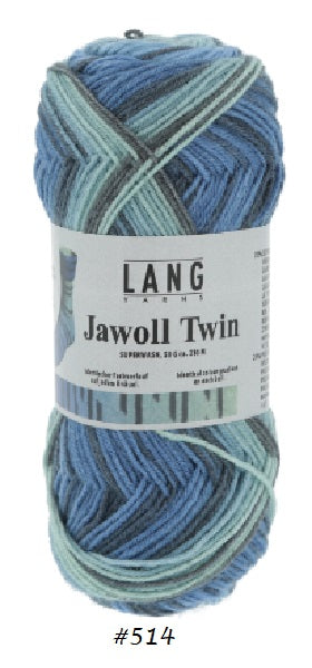 Jawoll Twin from Lang. A color changing sock yarn. Color #514