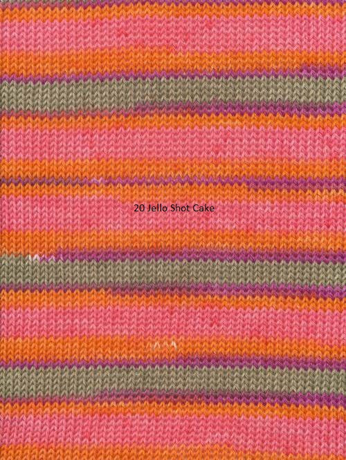 Phoenix DK Yarn from Ella Rae. Colorway #20 Jelly Short Cake