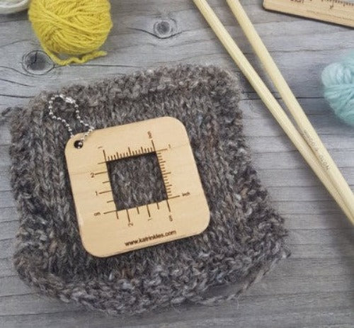 Katrinkles Mini Tool. 1" Gauge Swatch made with domestic Cherry Wood