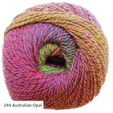 Painted Sky Yarn from Knitting Fever. A worsted weight yarn in colorway #244 Australian Opal