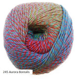 Painted Sky Yarn from Knitting Fever. A worsted weight in colorway #245 Aurora Borealis