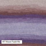 Pendenza Yarn from Plymouth. Color #01 Mauve-Purple Mix
