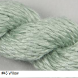 Silk & Ivory, a Needlepoint Yarn. Colrs in Greens.