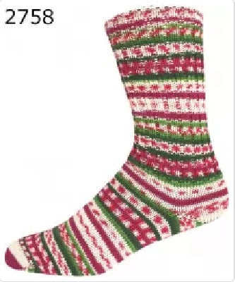 Supersocke Christmas Collection from OnLine. A sock weight yarn for knit or crochet in color #2758
