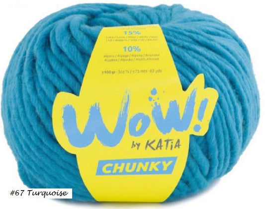 Wow Chunky Yarn from Katia. Color  #67 Turquise