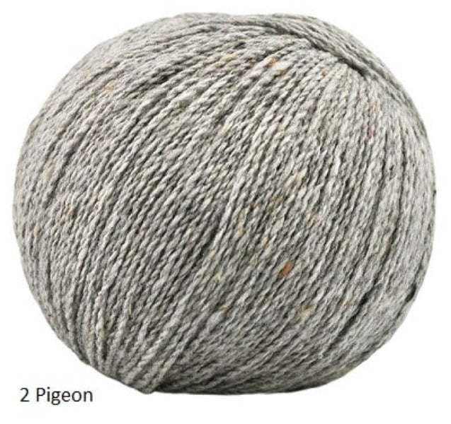 Jody Long's Alba Yarn in colorway #2 Pigeon.. A DK weight in Merino, Alpaca and Viscose.