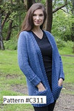 Knitted Wormen's knitted Cardigan in Cascade 128 Superwash 100% Merino wool in a chunky weight.  Cascade pattern #C311