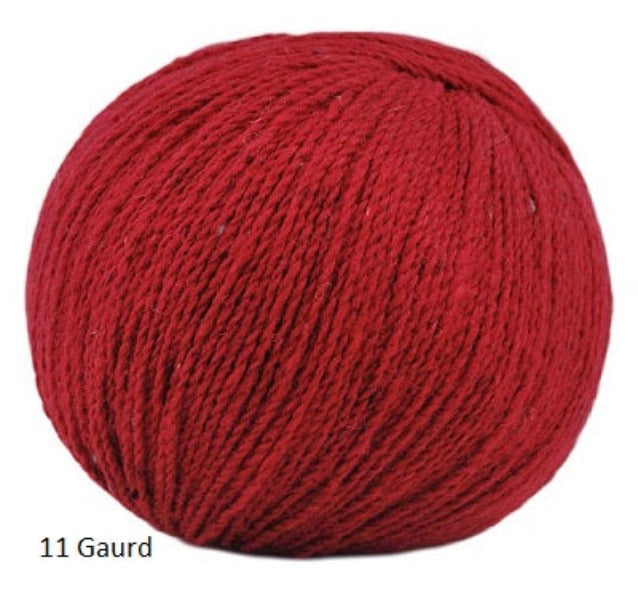 Jody Long's Alba Yarn in colorway #11 Gaurd. A DK weight in Merino, Alpaca and Viscose.
