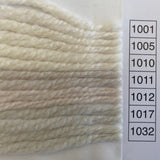 Waverly Wool Needlepoint Yarn color shade sample for #1001 to 1032