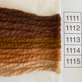 Waverly Wool Needlepoint Yarn color shade sample for #1111 tp 1115