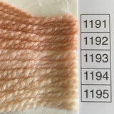 Waverly Wool Needlepoint Yarn color shade sample for #1191 to 1195