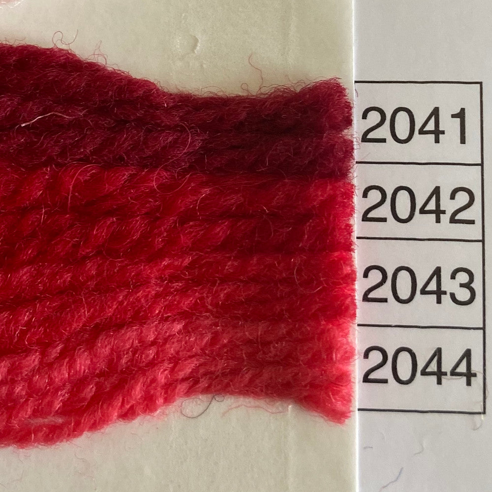 Waverly Wool Needlepoint Yarn color shade sample for #2041 to 2044