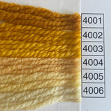 Waverly Wool Needlepoint Yarn color shade sample for #4001 to 4006