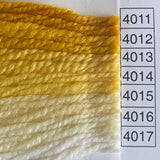 Waverly Wool Needlepoint Yarn color shade sample for #4011 to 40017