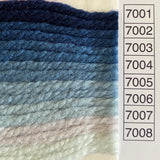 Waverly Wool Needlepoint Yarn color shade sample for #7001 to 7008