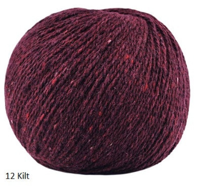Jody Long's Alba Yarn in colorway #12 Kilt.. A DK weight in Merino, Alpaca and Viscose.