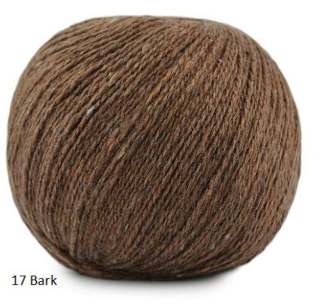 Jody Long's Alba Yarn in colorway #17 Bark. A DK weight in Merino, Alpaca and Viscose.