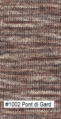 Indulgence Sock from Knitting Fever.  Color #1002 Pont di Gard