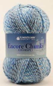 Encore Chunky Colorspn Yarn form Plymouth Yarns. A color changing machine wash and dry blend of Acrylic and Wool