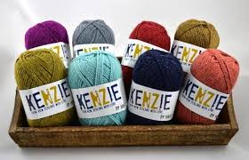 Kenzie from Hi Koo.  A plied yarn of Merino, Angora, Alpaca with Silk Noils.