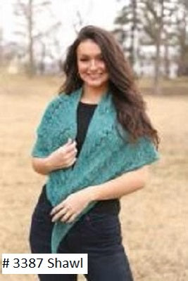 Knit Shawl pattern # 3387 for Yakima Yarn from Plymouth