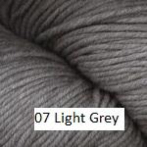 Worsted Merino Superwash Yarn from Plymouth. Color #07 Light Grey