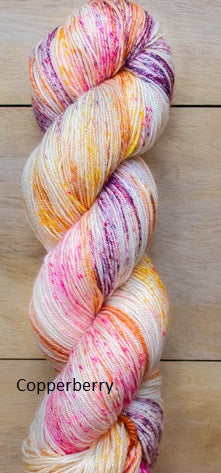 Twizzlefoot Yarn from Mountain Colors. Color Copperberry