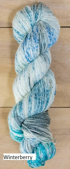 Twizzlefoot Yarn from Mountain Colors. Color Winterberry