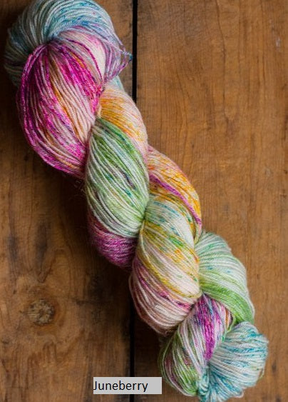 Twizzlefoot Yarn from Mountain Colors. Color Juneberry