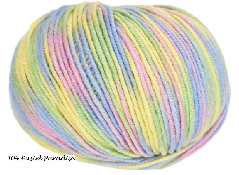 Cashmereno Sport Taffy from Ella Rae. Color #304 Pastel Padadise.