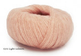 Cashsilk Light Yarn from Laines du Nord. Color #3101 Light Salmon