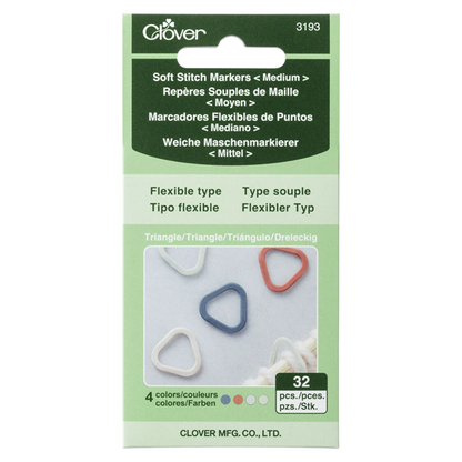 Stitch Markers, Triangle Shape from Clover. Three sizes: Extra Small #3148, Small #3149 and Medium #3150