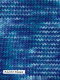 Knit sample of color #1200 Blues in WYS's Colorlab Sock DK