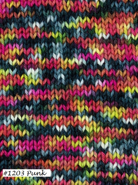 WYS's Colorlab Sock DK . Knit sample in #1203 Punk