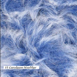 Furreal Yarn from Knitiing Fever. Color 35 Cerulean Warbler