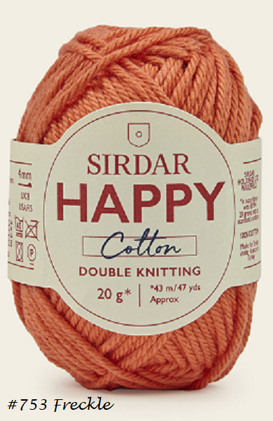 Happy Cotton Yarn from Sirdar. Color #753 Freckle
