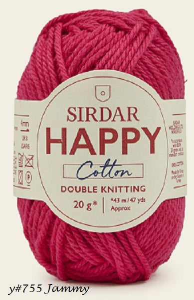 Happy Cotton Yarn from Sirdar. Color #755 Jammy