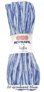 Rafia Yarn from Adriafil. Colorway #20 Gradient Blue