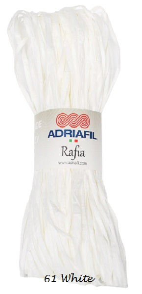 Rafia Yarn from Adriafil. Color #61 White