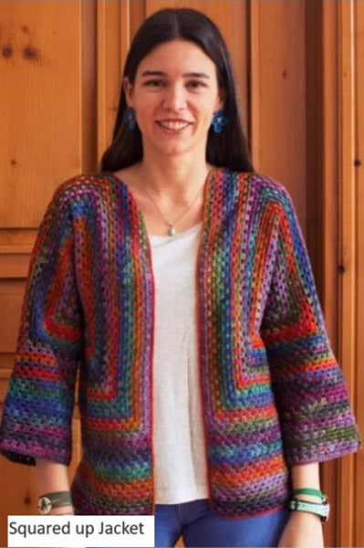 Squared Up Jacket in Crochet. Urth Yarns Uneek fingering