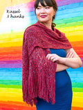 Kassel Shawl knitted in Tillie Yarn from Berroco. Color #10950