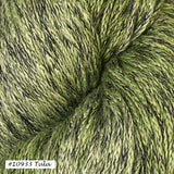 Tille yarn, a DK weight Pima cotton blend from Berroco. Color #10933 Tule